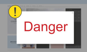 danger box illustrating mobile pop up penalty from Google