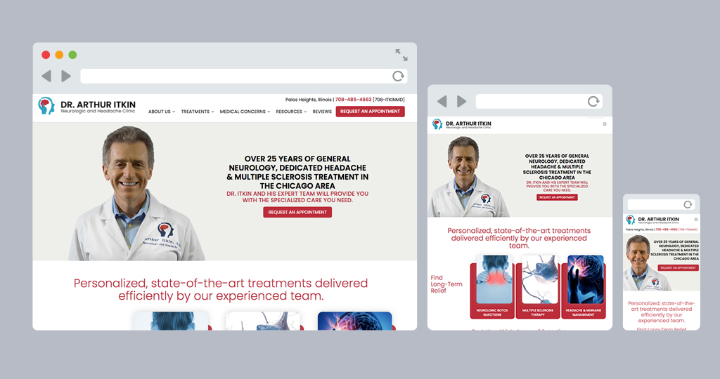 neurologist website design mockup